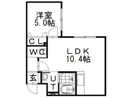 DEAREST(1LDK/4階)の間取り写真