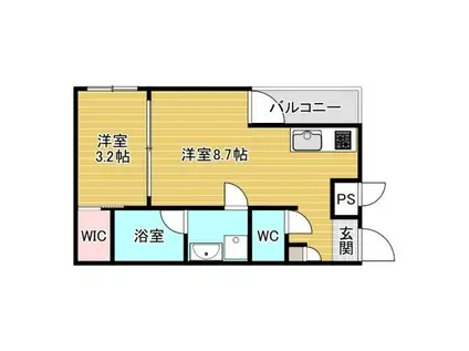 MOVE吹田サウス(1LDK/2階)の間取り写真