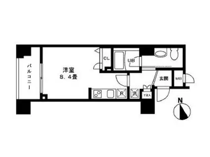 ＪＲ常磐線 三河島駅 徒歩5分 9階建 築19年(ワンルーム/5階)の間取り写真