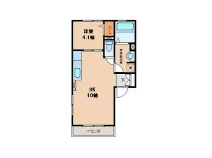 メゾン・ド・ルナ(1DK/2階)の間取り写真