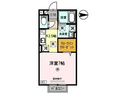 D-ROOMENOMOTO(1K/1階)の間取り写真