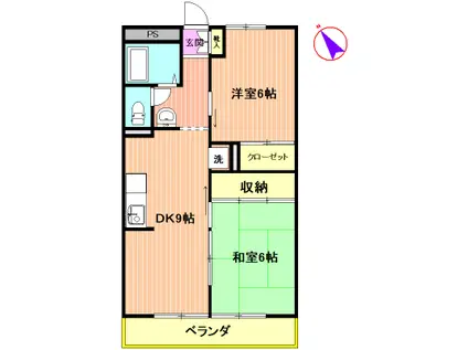 ファミリーマンション(2LDK/2階)の間取り写真