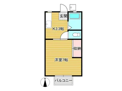 ときわ荘(1K/2階)の間取り写真