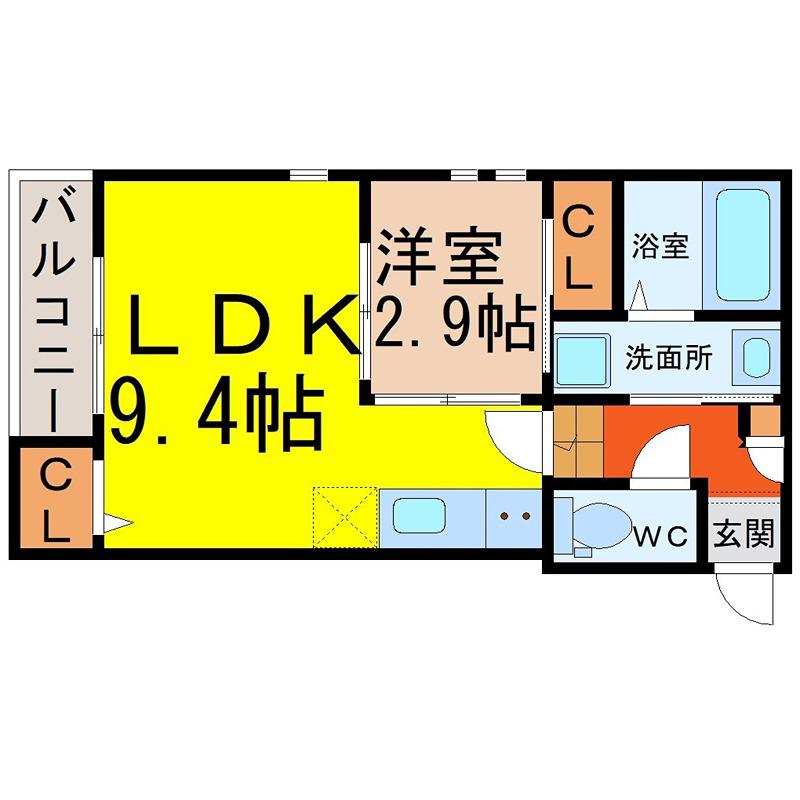 GRANDTIC SUNMAISON 新瑞(1LDK/1階)の間取り写真