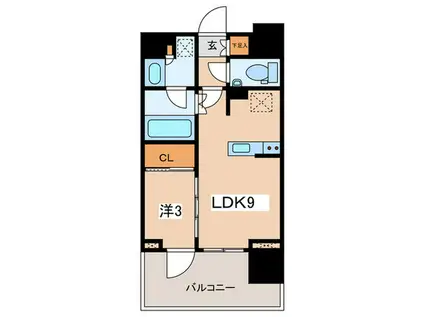 グレーシアフィット藤沢鵠沼(1LDK/4階)の間取り写真
