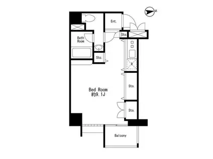 フレッグ三田グラート(ワンルーム/2階)の間取り写真