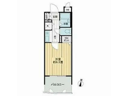 ライオンズマンション県庁東(1K/9階)の間取り写真