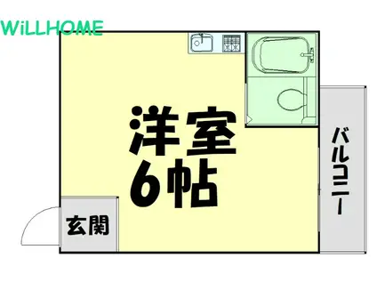 アロチKOKIハイツ(ワンルーム/3階)の間取り写真