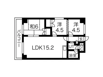 発寒パークホームズ HASSAM PARK HOMES(3LDK/2階)の間取り写真