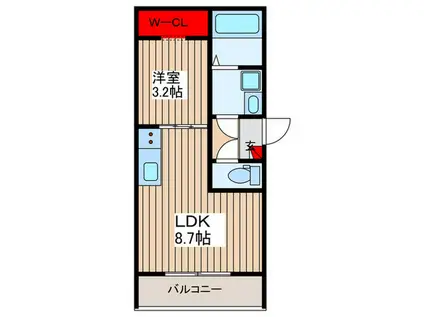 REGALEST橘(1LDK/3階)の間取り写真