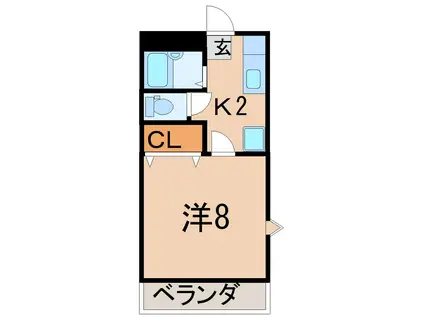 ビューヒルズ旭町(1K/3階)の間取り写真