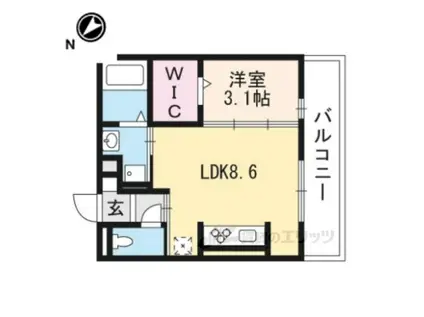 COZY COTE 上鳥羽(1LDK/3階)の間取り写真