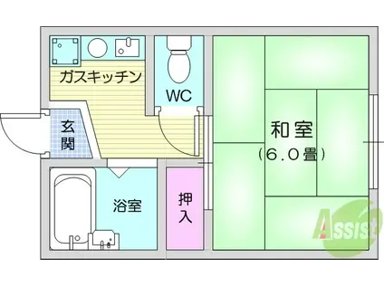 ふきのとう2(1K/2階)の間取り写真