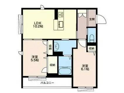 T・レジデンス(2LDK/2階)の間取り写真