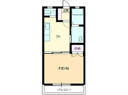 ファブリックフィールドハウス A(1DK/1階)の間取り写真