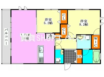 カミング・ウエスト・ヒル(2LDK/2階)の間取り写真