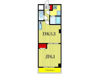 PLAISIR(1DK/2階)の間取り写真