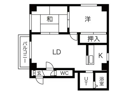 ノース46(2LDK/2階)の間取り写真