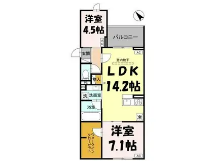 NOBLE VILLA浦和美園(2LDK/3階)の間取り写真