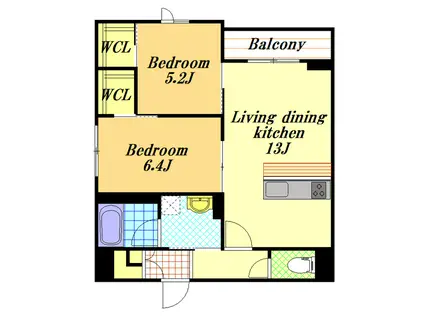 アリビオ(2LDK/3階)の間取り写真