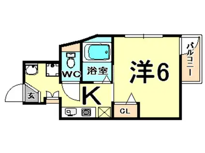 サニーハイツ(1K/3階)の間取り写真