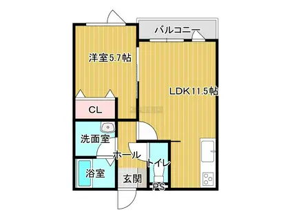 BLUE DOT(1LDK/1階)の間取り写真