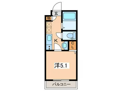MELDIA羽沢横浜国大II(1K/3階)の間取り写真