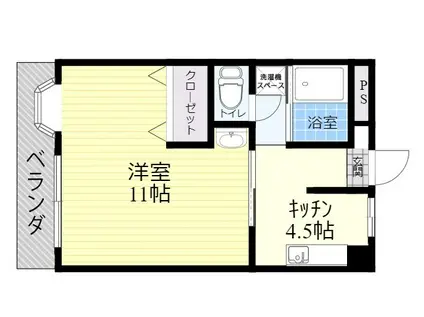 顕徳中央ビル(1K/3階)の間取り写真