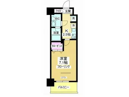 アルファコート川越通町(1K/4階)の間取り写真