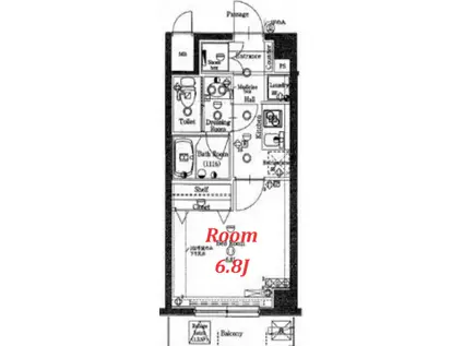 グラントゥルース世田谷砧(1K/3階)の間取り写真