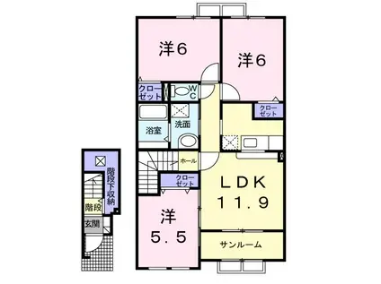 OWL-I(3LDK/2階)の間取り写真