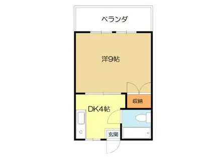 くさぶえの家(1DK/3階)の間取り写真