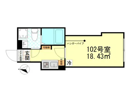 オーガスタコート堀切菖蒲園(1K/1階)の間取り写真