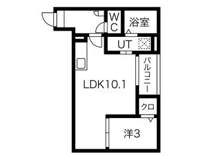 JACK KASADERAII(1LDK/2階)の間取り写真