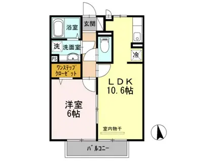 プレベール A棟(1LDK/1階)の間取り写真