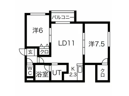 プレシャス333(2LDK/3階)の間取り写真