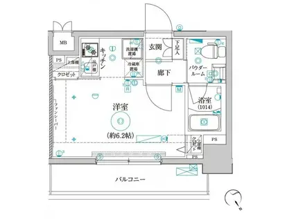 クレイシア品川戸越(ワンルーム/5階)の間取り写真