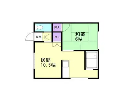 リプラウド本通(1LDK/2階)の間取り写真