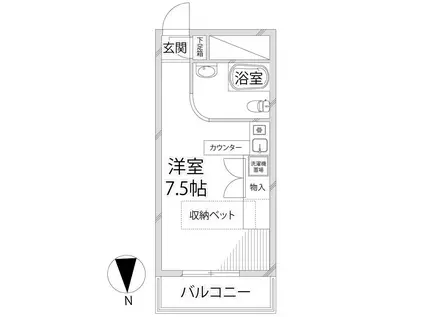 ラ・パルフェド・アフェール(ワンルーム/10階)の間取り写真