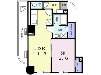 菊水レジデンス綱島II(1LDK/6階)の間取り写真