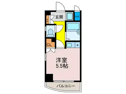 アイエスビル(ワンルーム/4階)の間取り写真