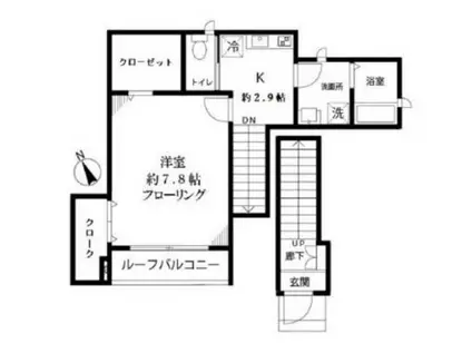 エスポアハイム(1K/2階)の間取り写真