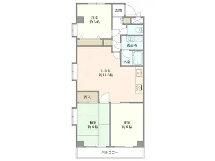 ホポロ東万代(3LDK/4階)の間取り写真