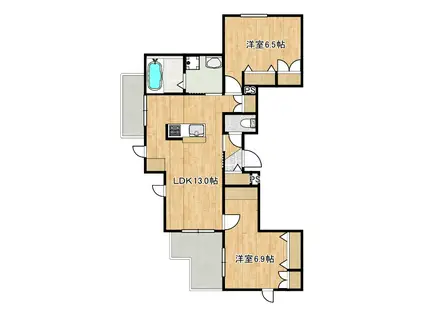 LE CIELルシエル(2LDK/4階)の間取り写真