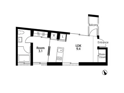ＪＲ中央線 吉祥寺駅 徒歩8分 3階建 築13年(1LDK/2階)の間取り写真