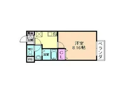 M-FLAT衣摺2(1K/2階)の間取り写真