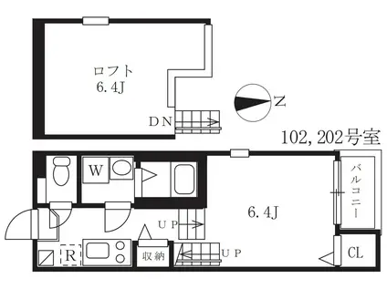 トレノハウス(1K/1階)の間取り写真