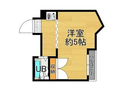 出戸ターミナルハイツ(ワンルーム/3階)の間取り写真