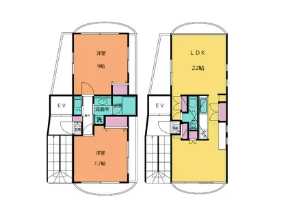 RUNDE(2LDK/5階)の間取り写真