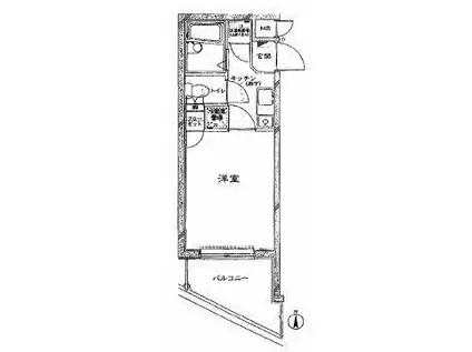 ルーブル都立大学(1K/3階)の間取り写真